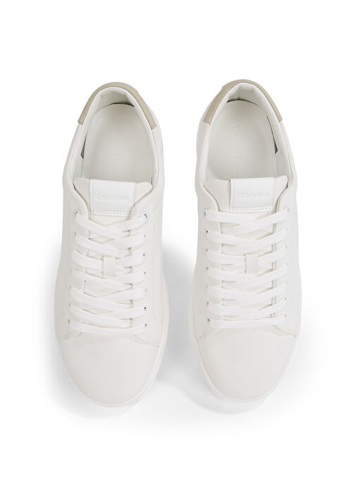 Calvin Klein Beyaz Erkek Deri Sneaker LOW TOP LACE UP NU - Görsel 5