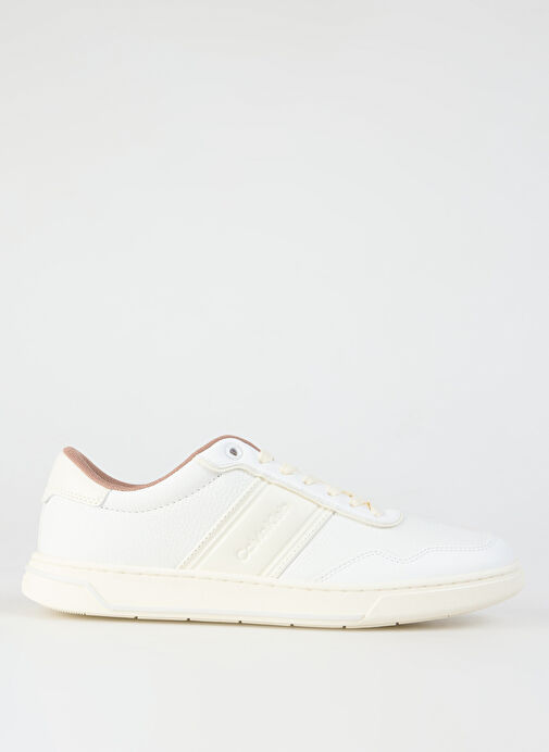 Calvin Klein Beyaz Erkek Deri Sneaker LOW TOP LACE UP LOGO - Görsel 2