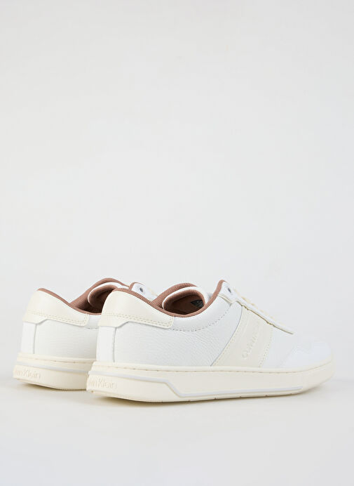 Calvin Klein Beyaz Erkek Deri Sneaker LOW TOP LACE UP LOGO - Görsel 4