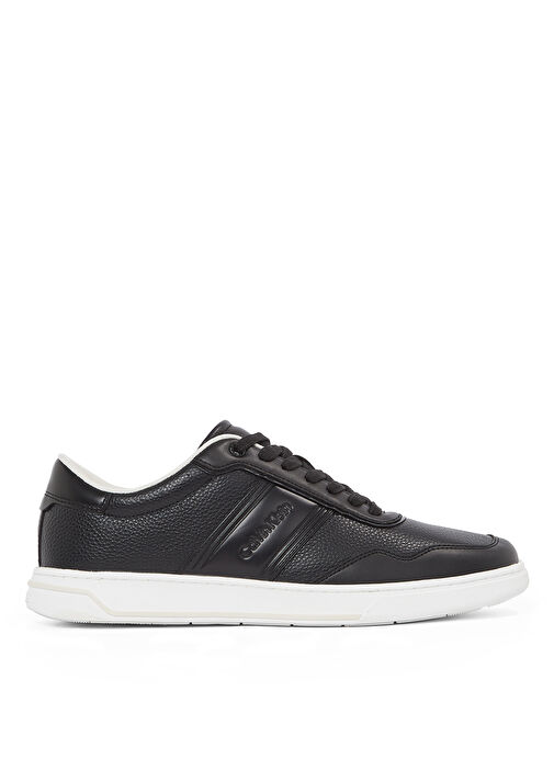 Calvin Klein Siyah Erkek Deri Sneaker LOW TOP LACE UP LOGO - Görsel 2