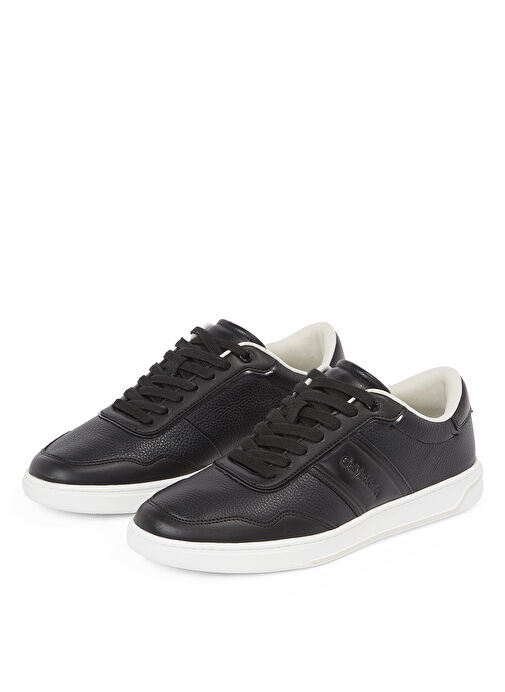 Calvin Klein Siyah Erkek Deri Sneaker LOW TOP LACE UP LOGO - Görsel 3