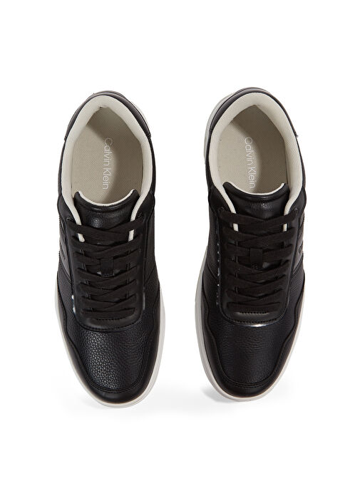 Calvin Klein Siyah Erkek Deri Sneaker LOW TOP LACE UP LOGO - Görsel 4