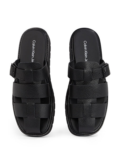 Calvin Klein Siyah Erkek Deri Terlik SQ MOLDED SANDAL FISHERMAN - Görsel 5