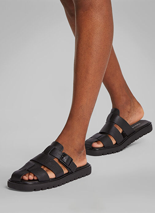 Calvin Klein Siyah Erkek Deri Terlik SQ MOLDED SANDAL FISHERMAN - Görsel 6