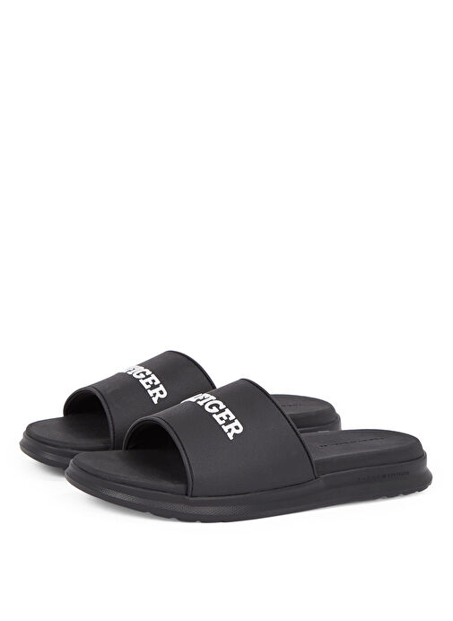 Tommy Hilfiger Siyah Erkek Plaj Terliği DUAL DENSITY HILFIGER POOL SLIDE - Görsel 4