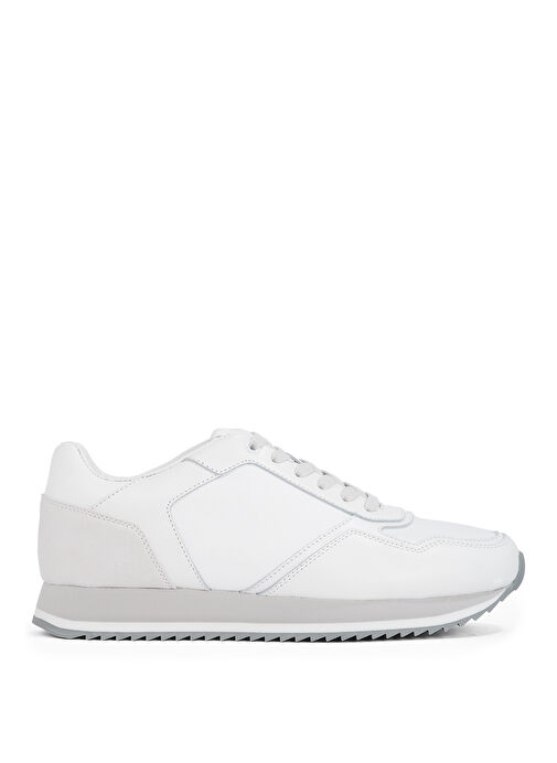 Calvin Klein Beyaz Erkek Deri Sneaker LOW TOP LACE UP LTH MONO - Görsel 2