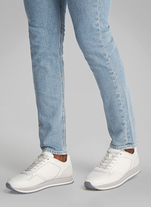 Calvin Klein Beyaz Erkek Deri Sneaker LOW TOP LACE UP LTH MONO - Görsel 7