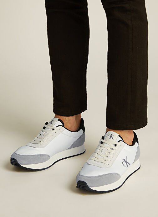 Calvin Klein Calvin Klein Beyaz Gri Beyaz - Gri Erkek Süet Sneaker RETRO RUNNER ICONIC SNK | Boyner Beyaz Gri - 7. görsel