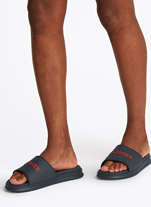 Tommy Hilfiger Lacivert Erkek Plaj Terliği DUAL DENSITY HILFIGER POOL SLIDE - Görsel 7