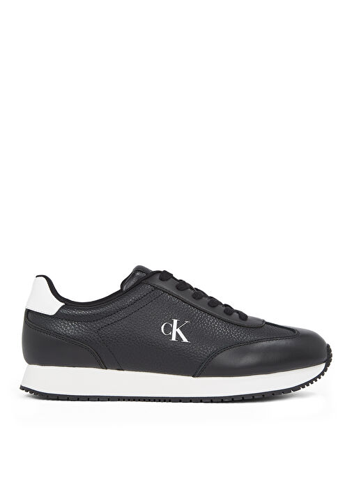 Calvin Klein Siyah Erkek Deri Sneaker RUNNER LACEUP TC - Görsel 2