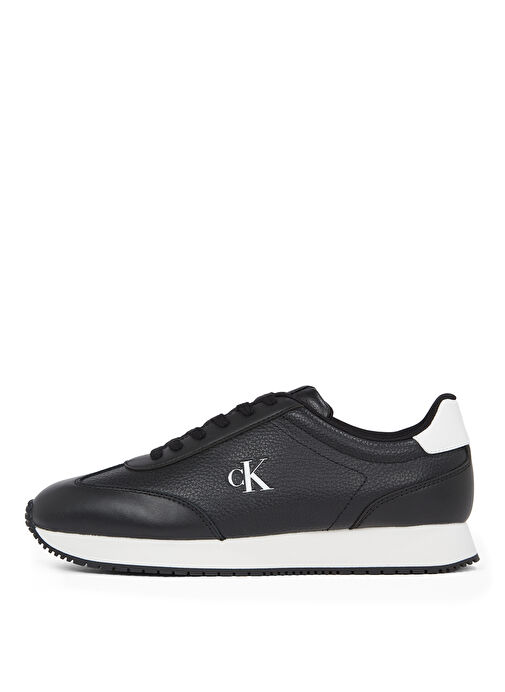 Calvin Klein Siyah Erkek Deri Sneaker RUNNER LACEUP TC - Görsel 3