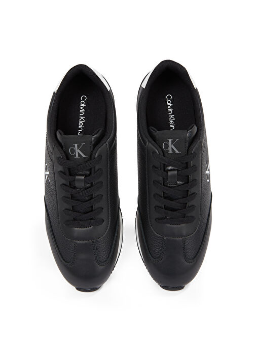 Calvin Klein Siyah Erkek Deri Sneaker RUNNER LACEUP TC - Görsel 4