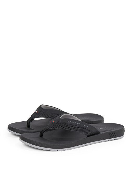 Tommy Hilfiger Siyah Erkek Plaj Terliği MOLDED HILFIGER BEACH SANDAL - Görsel 4