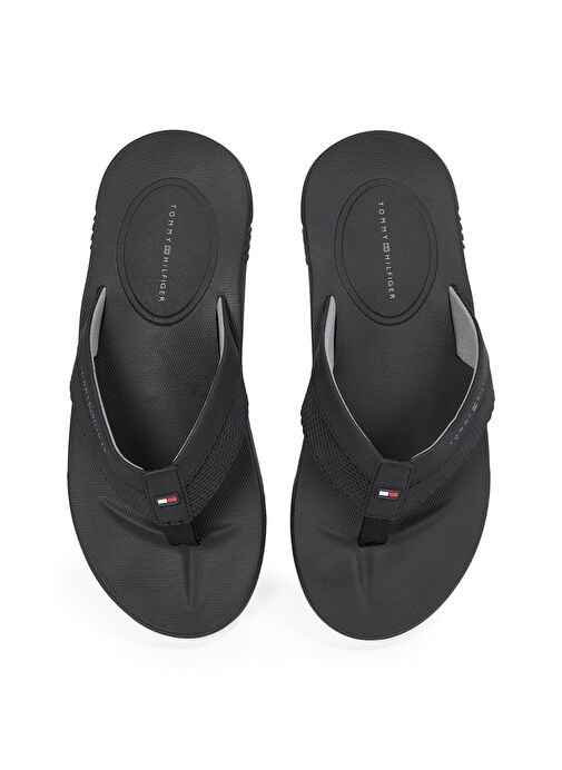 Tommy Hilfiger Siyah Erkek Plaj Terliği MOLDED HILFIGER BEACH SANDAL - Görsel 5