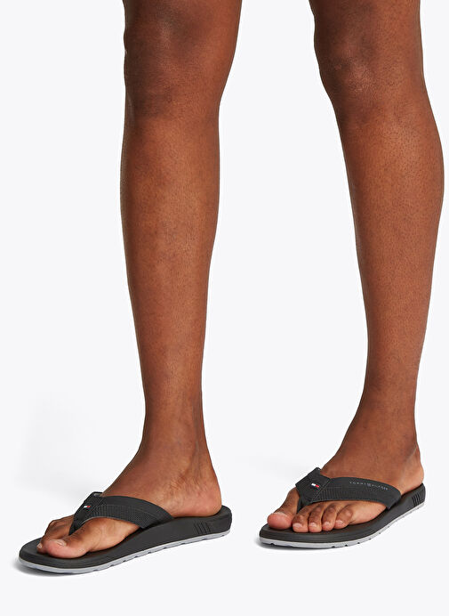 Tommy Hilfiger Siyah Erkek Plaj Terliği MOLDED HILFIGER BEACH SANDAL - Görsel 7