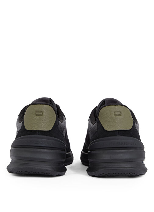 Tommy Hilfiger Siyah Erkek Deri Sneaker RETRO RUNNER SEASONAL - Görsel 6
