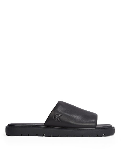 Calvin Klein Siyah Erkek Deri Terlik SQ MOLDED SANDAL SLIDE LTH - Görsel 2