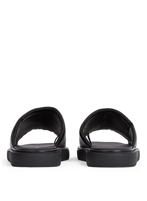 Calvin Klein Siyah Erkek Deri Terlik SQ MOLDED SANDAL SLIDE LTH - Görsel 6