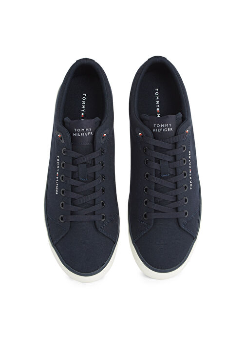 Tommy Hilfiger Lacivert Erkek Sneaker TH HI VULC LOW CORE CANVAS - Görsel 5