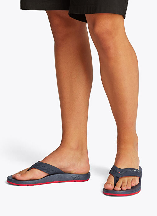 Tommy Hilfiger Lacivert Erkek Plaj Terliği MOLDED HILFIGER BEACH SANDAL - Görsel 7