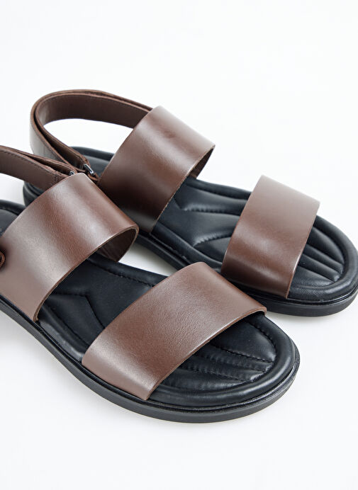 Tommy Hilfiger Kahverengi Erkek Deri Sandalet PREMIUM HILFIGER STRAPPY LH SAND - Görsel 6