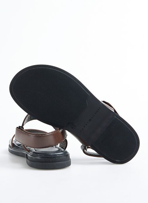 Tommy Hilfiger Kahverengi Erkek Deri Sandalet PREMIUM HILFIGER STRAPPY LH SAND - Görsel 5