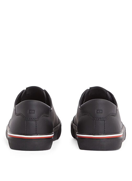 Tommy Hilfiger Siyah Erkek Sneaker CORE CORPORATE VULC LEATHER - Görsel 6