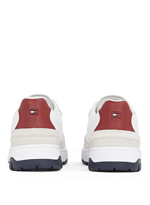 Tommy Hilfiger Beyaz Erkek Deri Sneaker TH BASKET BETTER RWB LTH - Görsel 6