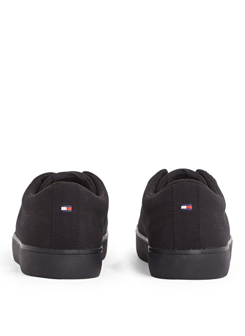Tommy Hilfiger Siyah Erkek Sneaker TH HI VULC LOW CORE CANVAS - Görsel 6