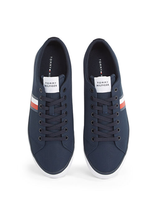 Tommy Hilfiger Lacivert Erkek Sneaker TH HI VULC LOW CORE STRIPES MESH - Görsel 5