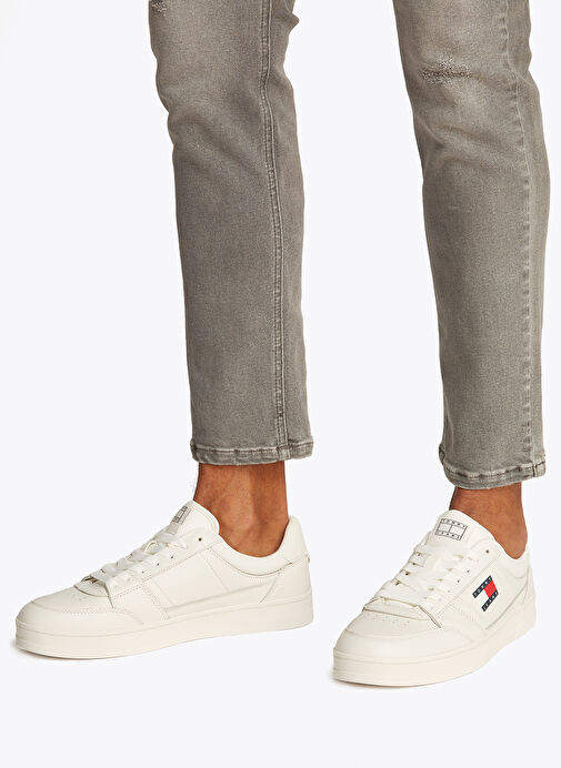 Tommy Hilfiger Beyaz Erkek Deri Sneaker TJM THE GREENWICH NEW ESS - Görsel 7