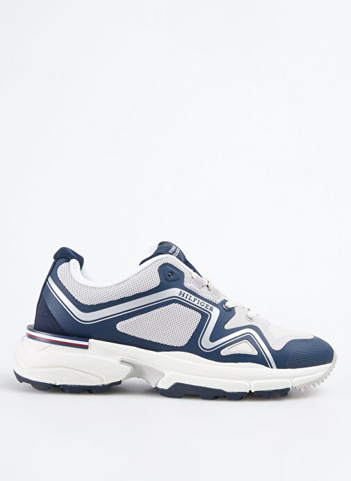 Tommy Hilfiger Tommy Hilfiger Beyaz Lacivert Beyaz Erkek PU Sneaker RUNNER TECH KNIT LTH MIX | Boyner Beyaz Lacivert - 2. görsel