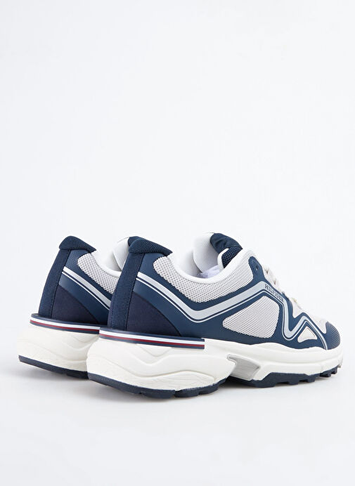 Tommy Hilfiger Tommy Hilfiger Beyaz Lacivert Beyaz Erkek PU Sneaker RUNNER TECH KNIT LTH MIX | Boyner Beyaz Lacivert - 4. görsel