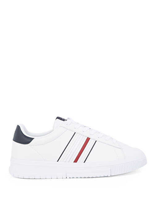 Tommy Hilfiger Beyaz Erkek Deri Sneaker MODERN CUPSOLE STRIPES LTH - Görsel 2