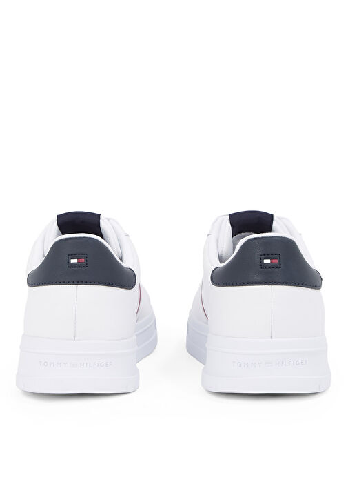 Tommy Hilfiger Beyaz Erkek Deri Sneaker MODERN CUPSOLE STRIPES LTH - Görsel 6