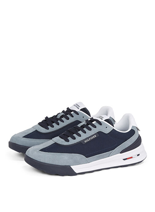Tommy Hilfiger Lacivert Erkek Süet Sneaker RETRO RUNNER SEASONAL - Görsel 4