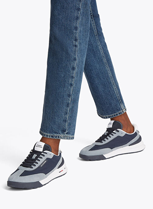 Tommy Hilfiger Lacivert Erkek Süet Sneaker RETRO RUNNER SEASONAL - Görsel 6