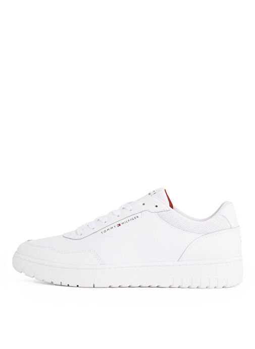 Tommy Hilfiger Beyaz Erkek Sneaker TH BASKET CORE LTH PINPERF - Görsel 3