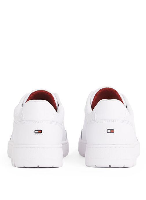 Tommy Hilfiger Beyaz Erkek Sneaker TH BASKET CORE LTH PINPERF - Görsel 6
