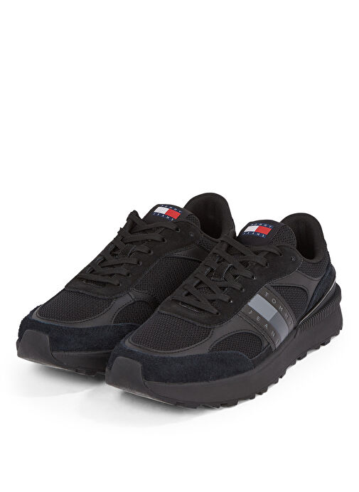 Tommy Hilfiger Siyah Erkek Süet Sneaker TJM TECHNICAL RUNNER ESS - Görsel 3