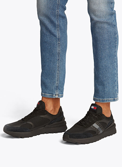 Tommy Hilfiger Siyah Erkek Süet Sneaker TJM TECHNICAL RUNNER ESS - Görsel 7