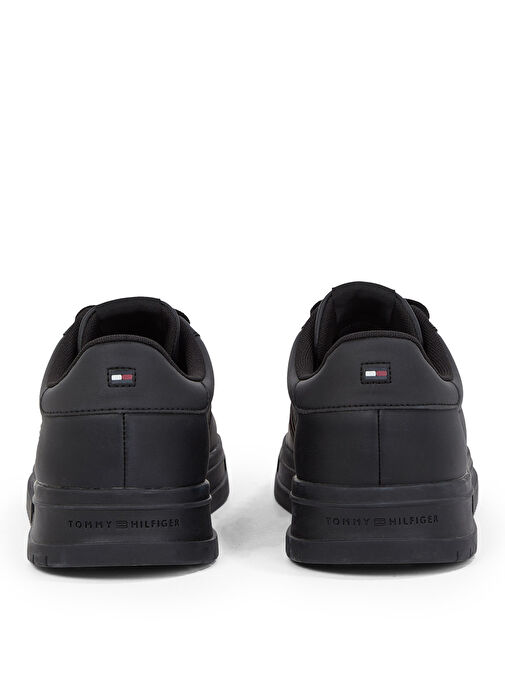 Tommy Hilfiger Siyah Erkek Deri Sneaker MODERN CUPSOLE STRIPES LTH - Görsel 6
