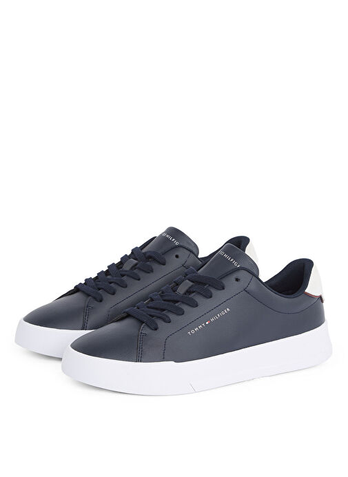Tommy Hilfiger Lacivert Erkek Sneaker TH COURT LTH DETAIL ESS - Görsel 4