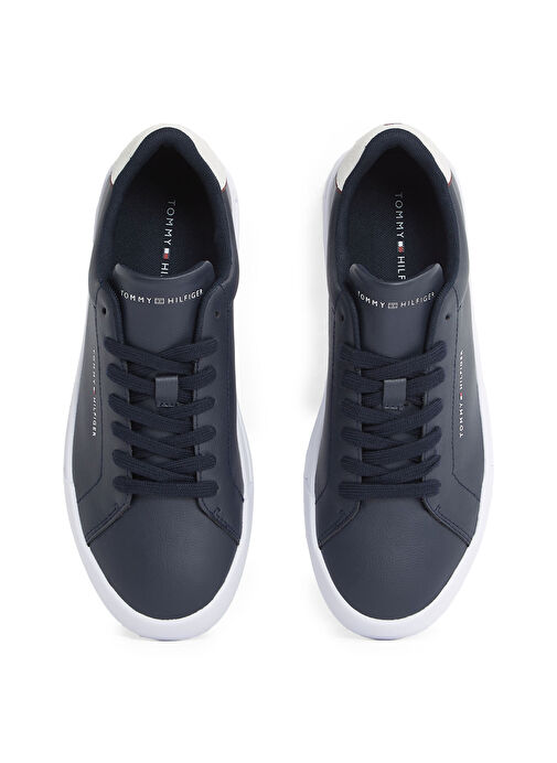 Tommy Hilfiger Lacivert Erkek Sneaker TH COURT LTH DETAIL ESS - Görsel 5