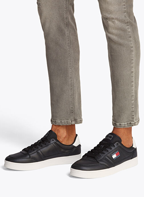 Tommy Hilfiger Siyah Erkek Deri Sneaker TJM THE GREENWICH NEW ESS - Görsel 7