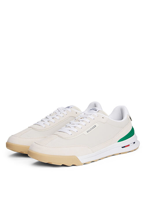 Tommy Hilfiger Bej Erkek Süet Sneaker RETRO RUNNER SEASONAL - Görsel 4