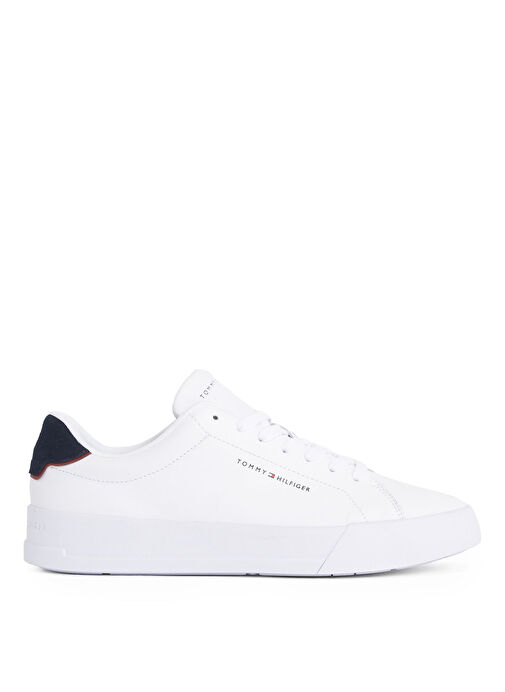 Tommy Hilfiger Beyaz Erkek Sneaker TH COURT LTH DETAIL ESS - Görsel 2