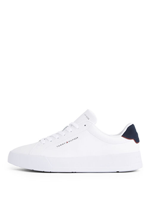 Tommy Hilfiger Beyaz Erkek Sneaker TH COURT LTH DETAIL ESS - Görsel 3