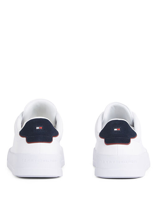 Tommy Hilfiger Beyaz Erkek Sneaker TH COURT LTH DETAIL ESS - Görsel 6