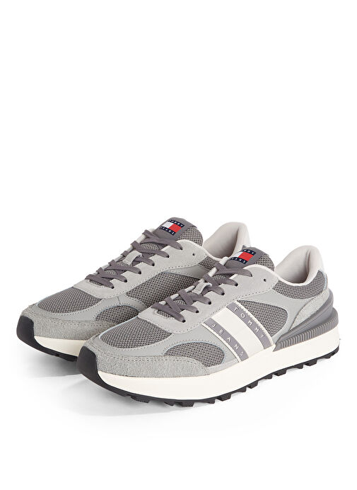 Tommy Hilfiger Gri Erkek Süet Sneaker TJM TECHNICAL RUNNER ESS - Görsel 3